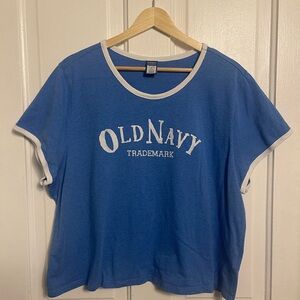 Women’s Old Navy ‘94 Reissue Blue Logo Crop T-Shirt Size XXL